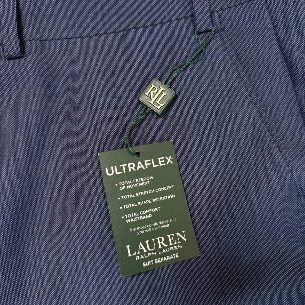 Lauren Ralph Lauren 42x32 Blue Edgewood Ultraflex Wool Pants NEW Classic Fit